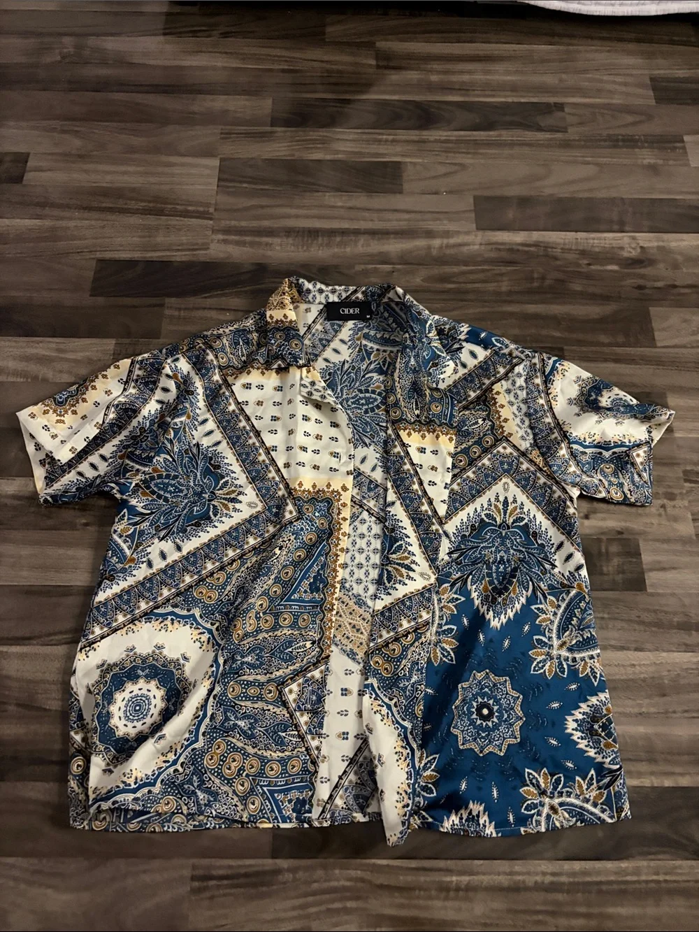 Cider Blue & Cream Paisley Patchwork Two-Piece Set